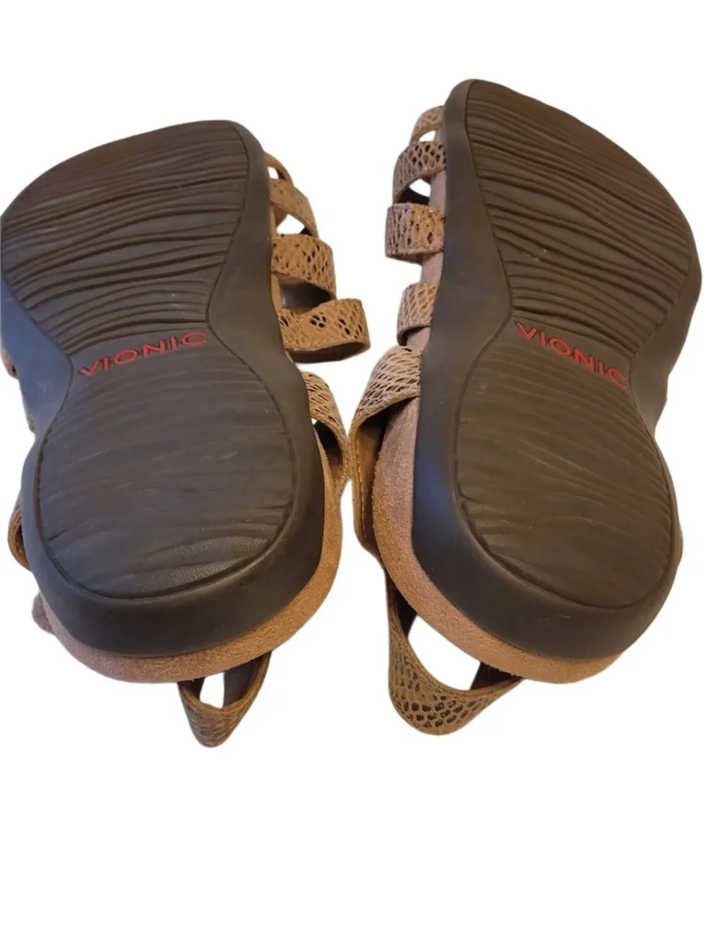 Vionic Harissa Snake Print Strappy Slingback Sandals